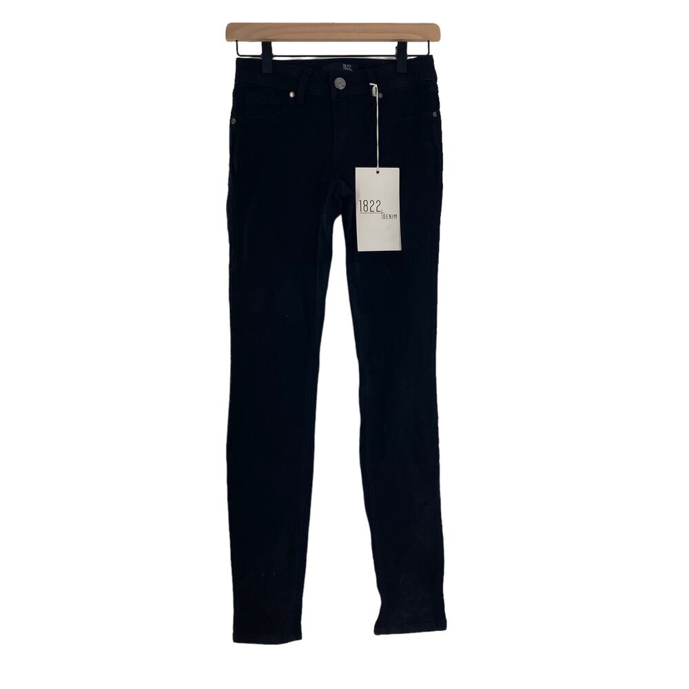 1822 Denim Long Butter Jeggings In Black Skinny Pocket